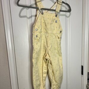 Vintage Sprockets overalls size 3T yellow print Adjustable pockets carpenter